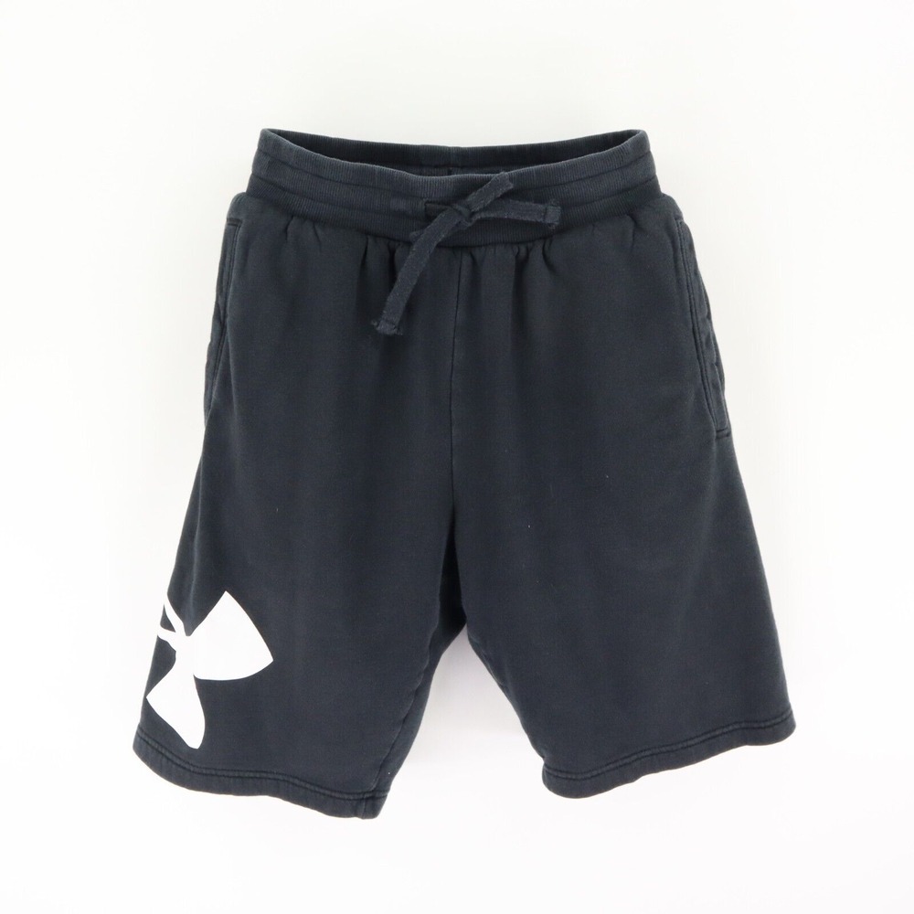 Under Armour Activewear Shorts Mens Size S Black Cotton Blend Pockets Drawstring